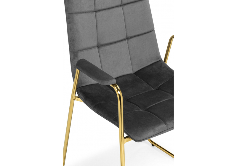 Стул на металлокаркасе, Lana dark grey / gold
