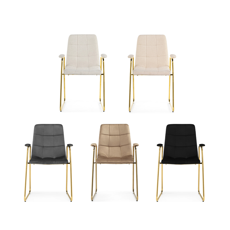 Стул на металлокаркасе, Lana dark grey / gold