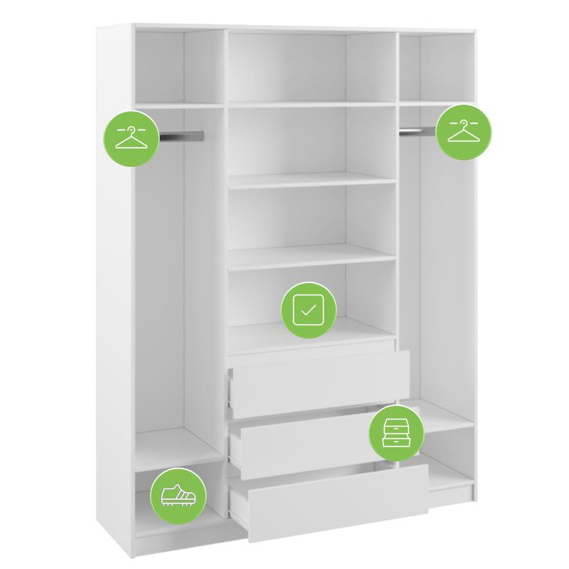 Шкаф, Мадера ЛДСП белый