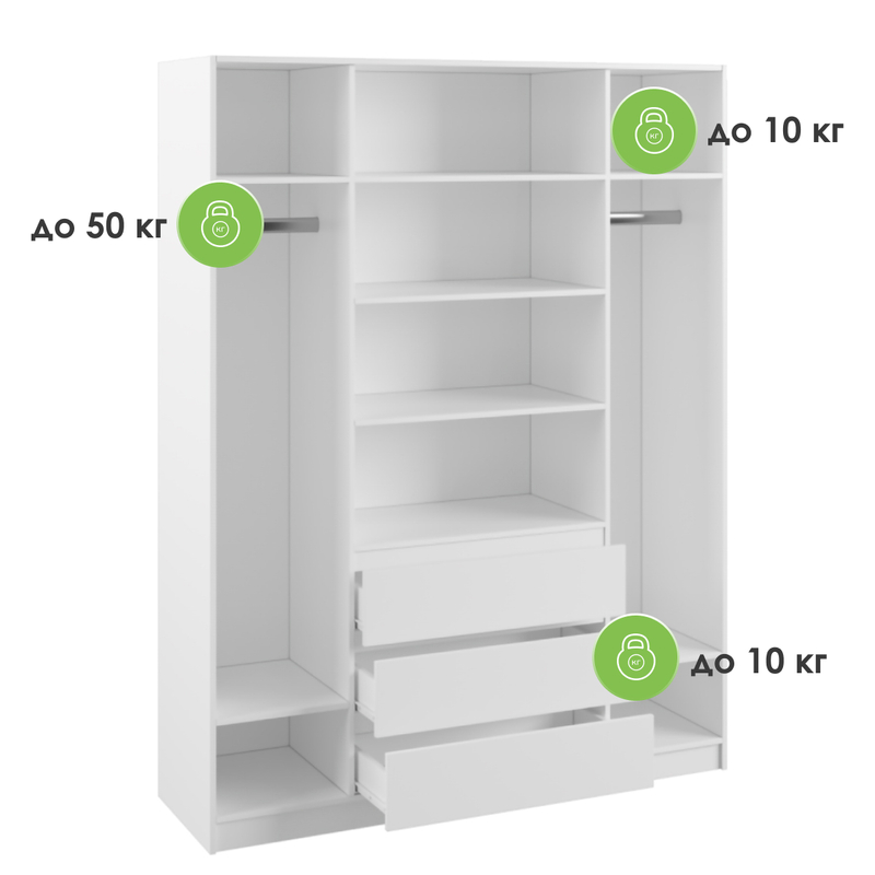 Шкаф, Мадера ЛДСП белый