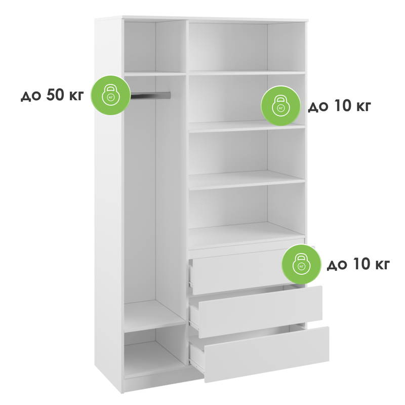 Шкаф, Мадера ШМ 1200 лдсп белый
