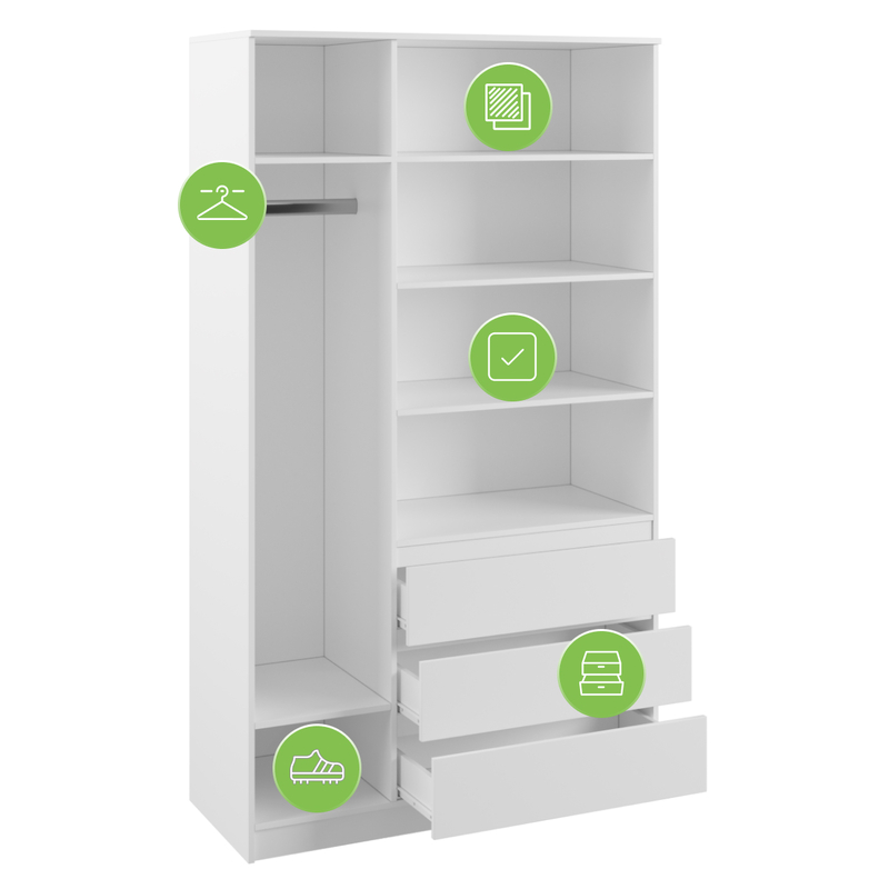 Шкаф, Мадера ШМ 1200 лдсп белый