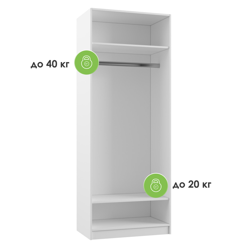 Шкаф, Мадера ШМ2 лдсп белый