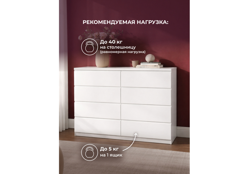 Комод, Мадера 1200.8 лдсп белый