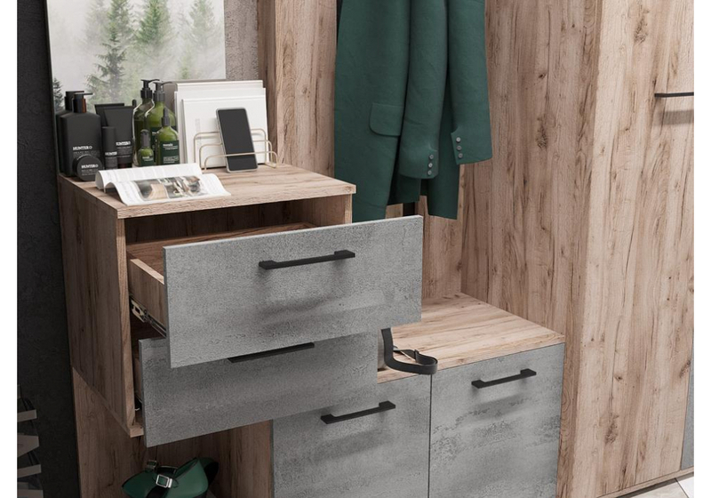 Прихожая, Вальс ВШ-1 дуб крафт серый / бетонный камень