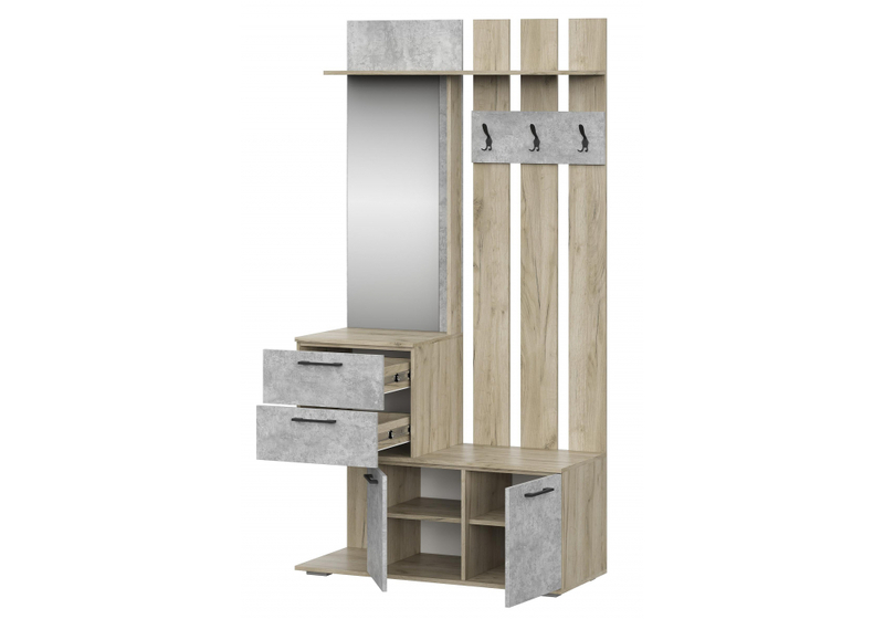 Прихожая, Вальс ВШ-1 дуб крафт серый / бетонный камень