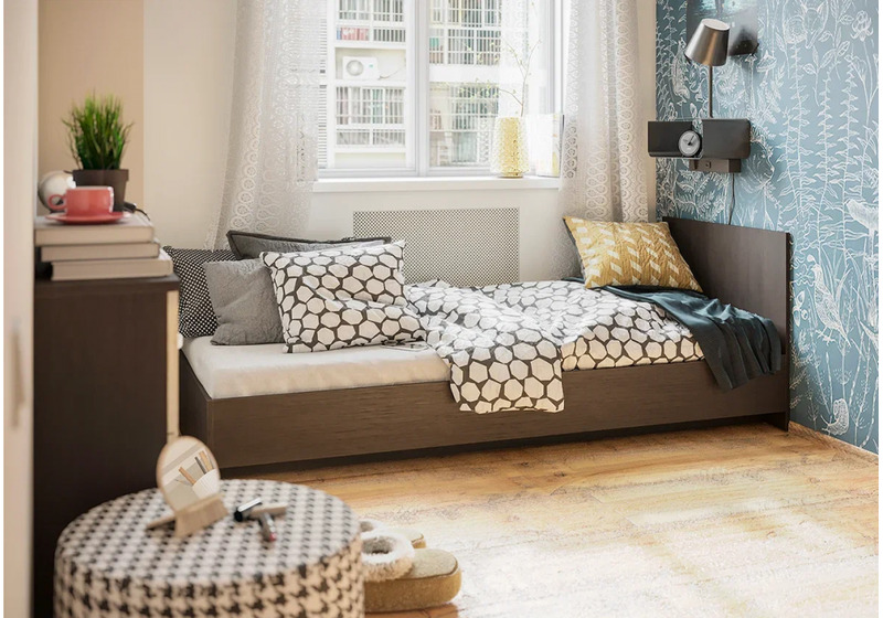 Кровать, Адайн 80х200 венге / венге