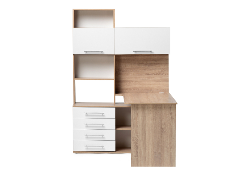 Компьютерный стол, КСТ-14.1Л левый дуб сонома / белый