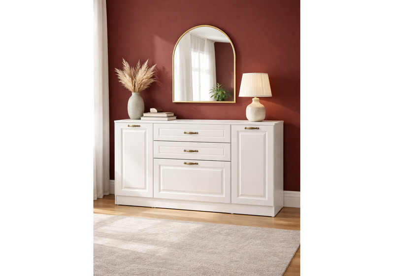 Комод, Ливерпуль белый / ясень ваниль НМ-1012-100