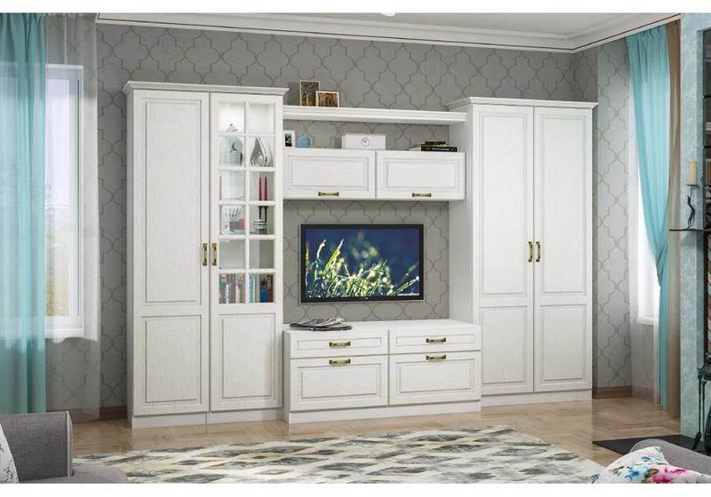 Шкаф, Ливерпуль белый / ясень ваниль НМ-1012-100