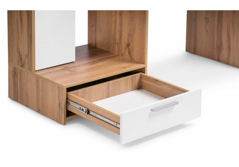 Компьютерный стол, Лайт 03.243 дуб золотой (craft) / белый премиум