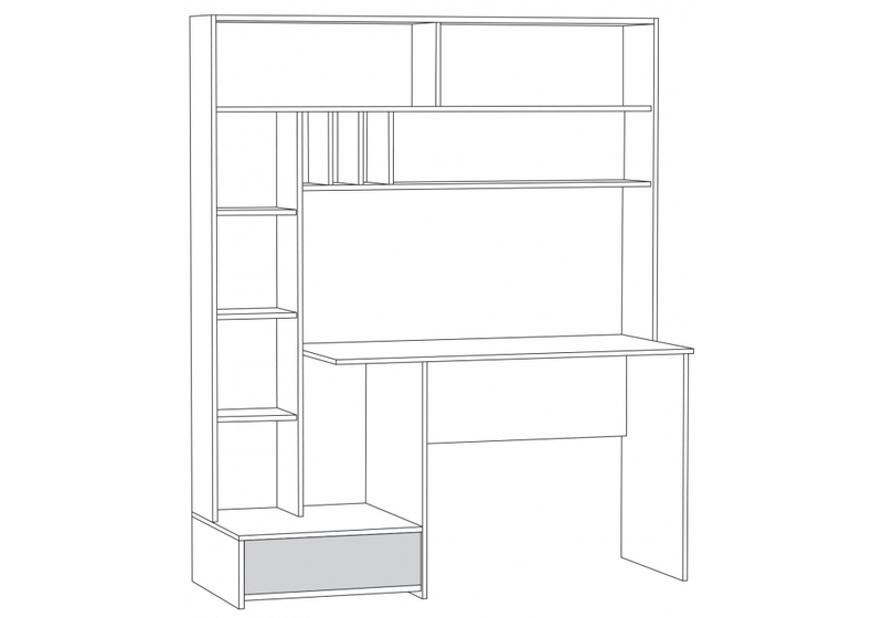 Компьютерный стол, Лайт 03.243 дуб золотой (craft) / белый премиум