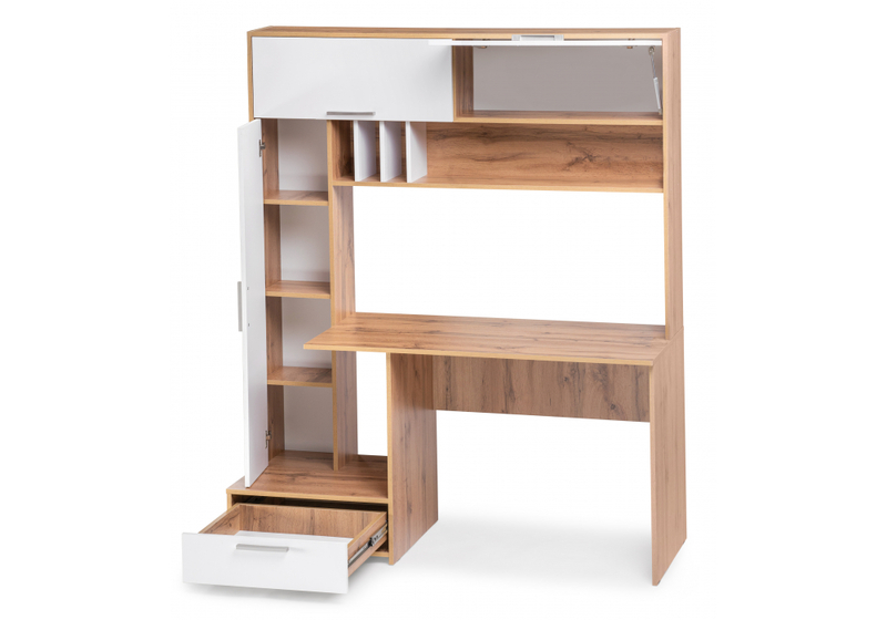 Компьютерный стол, Лайт 03.243 дуб золотой (craft) / белый премиум