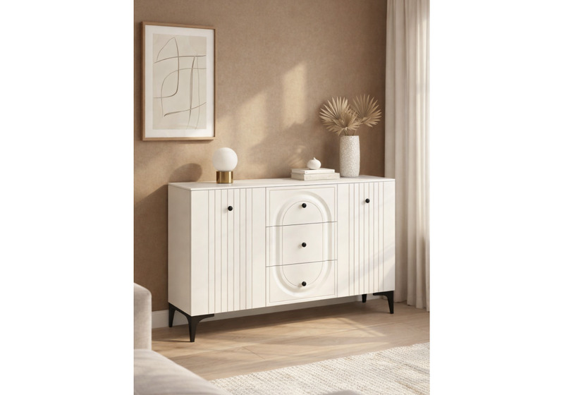 Комод, Вестра 13.309 белый pe шагрень / белая шагрень