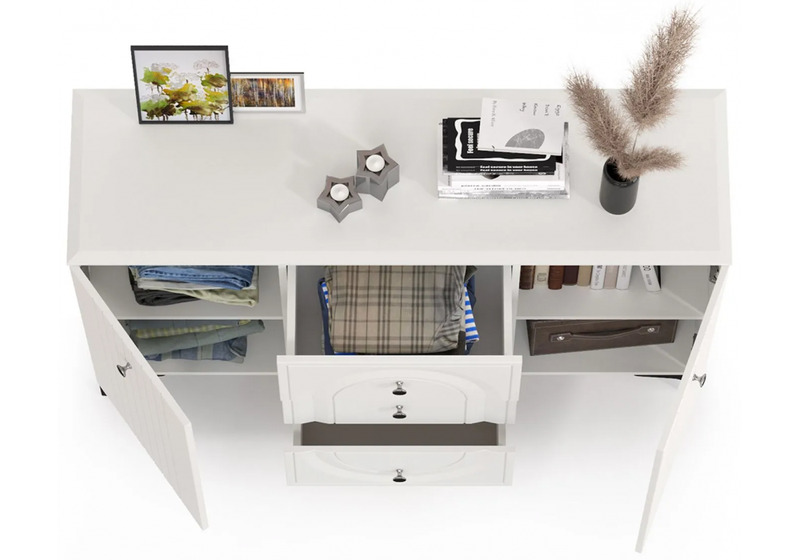 Комод, Вестра 13.309 белый pe шагрень / белая шагрень