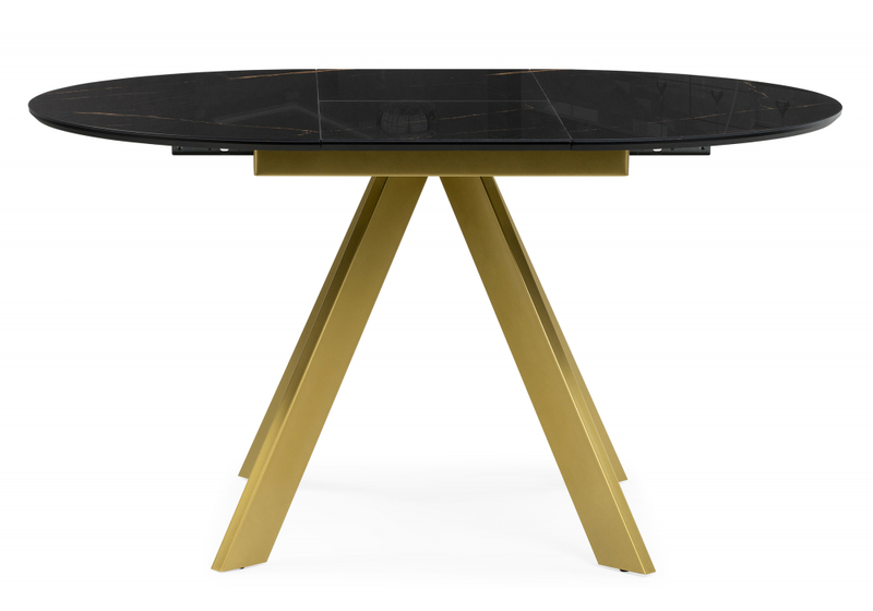 Стол стеклянный, Галвестон 100х76 обсидиан / черный / золото