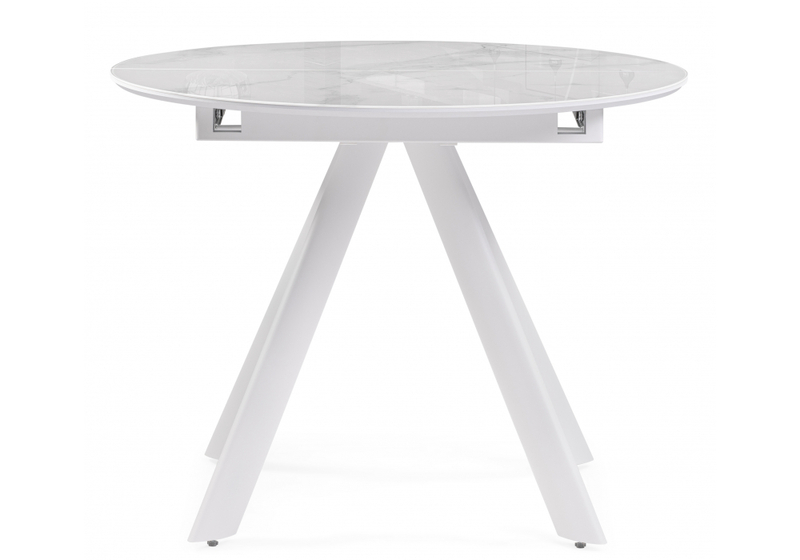 Стол стеклянный, Галвестон 100х76 белый мрамор / белый