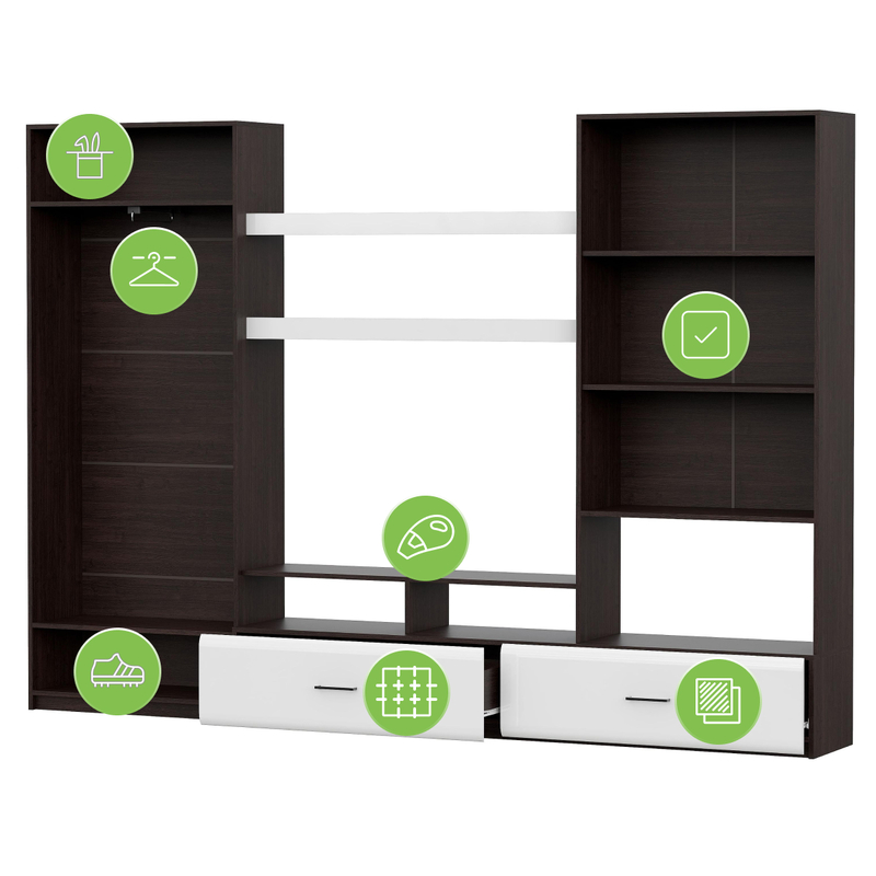 Готовая гостиная, Jimenez дуб венге / белый глянец