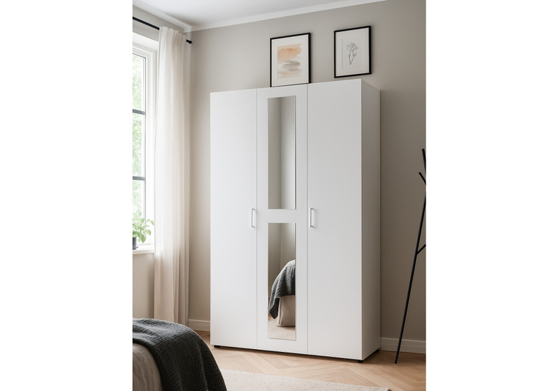 Шкаф, трехстворчатый Валенсия белый текстурный