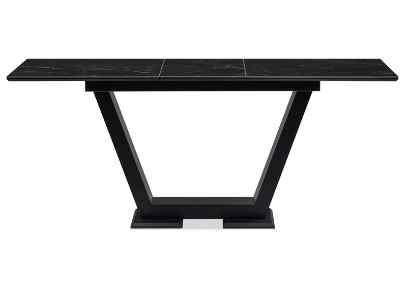 Керамический стол, Иматра 140(180)х80х76 черный мрамор / черный
