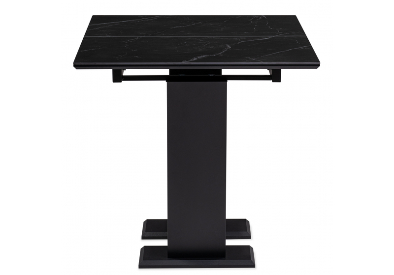 Керамический стол, Иматра 140(180)х80х76 черный мрамор / черный