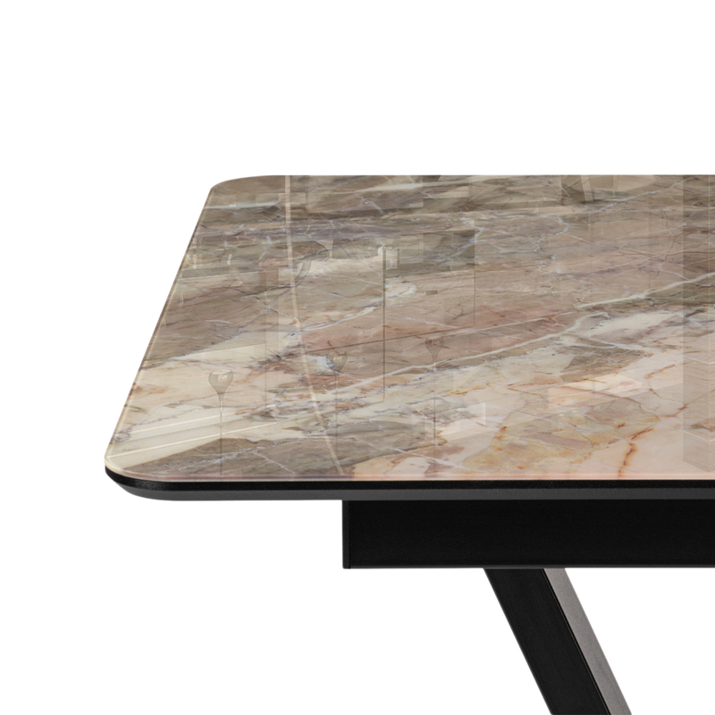 Стол стеклянный, на тумбе Бугун 120х80х77 каталония / черный