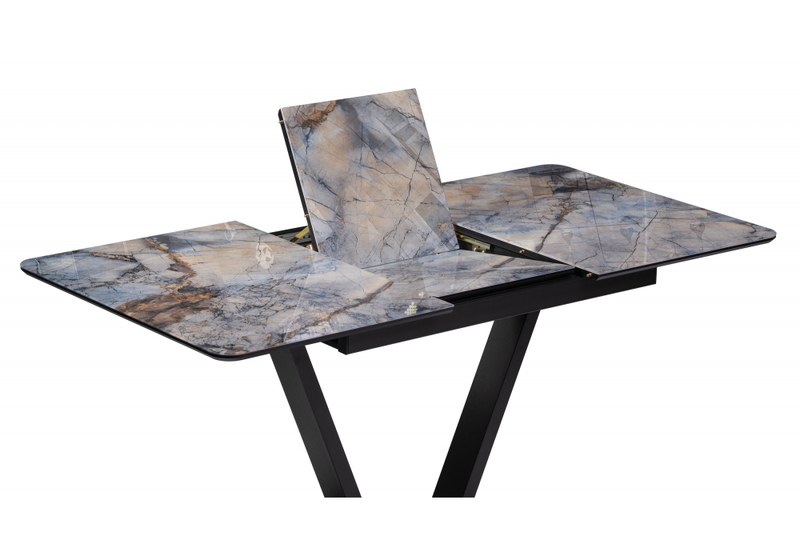 Стол стеклянный, на тумбе Бугун 120х80х77 магеллан / черный