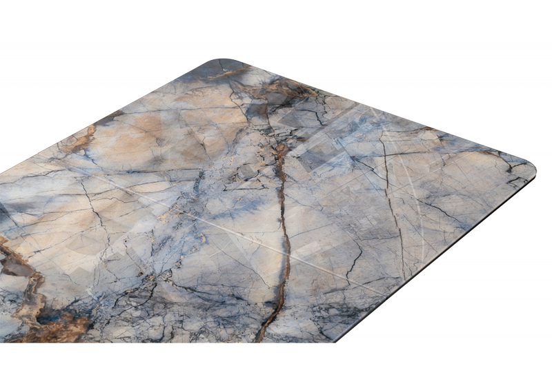 Стол стеклянный, на тумбе Бугун 120х80х77 магеллан / черный