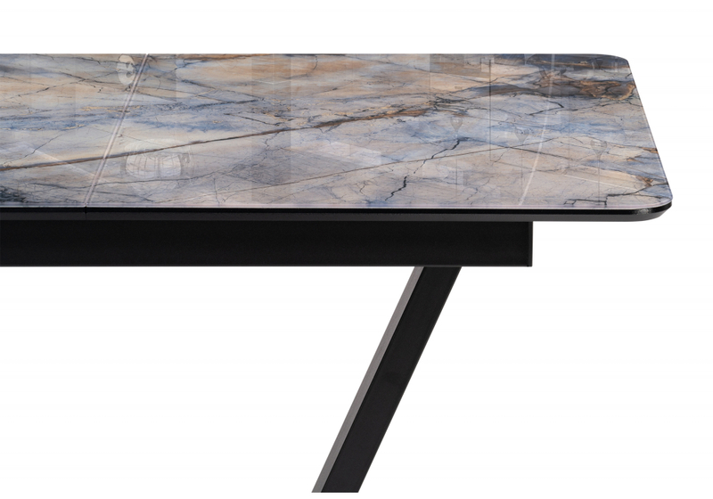 Стол стеклянный, на тумбе Бугун 120х80х77 магеллан / черный