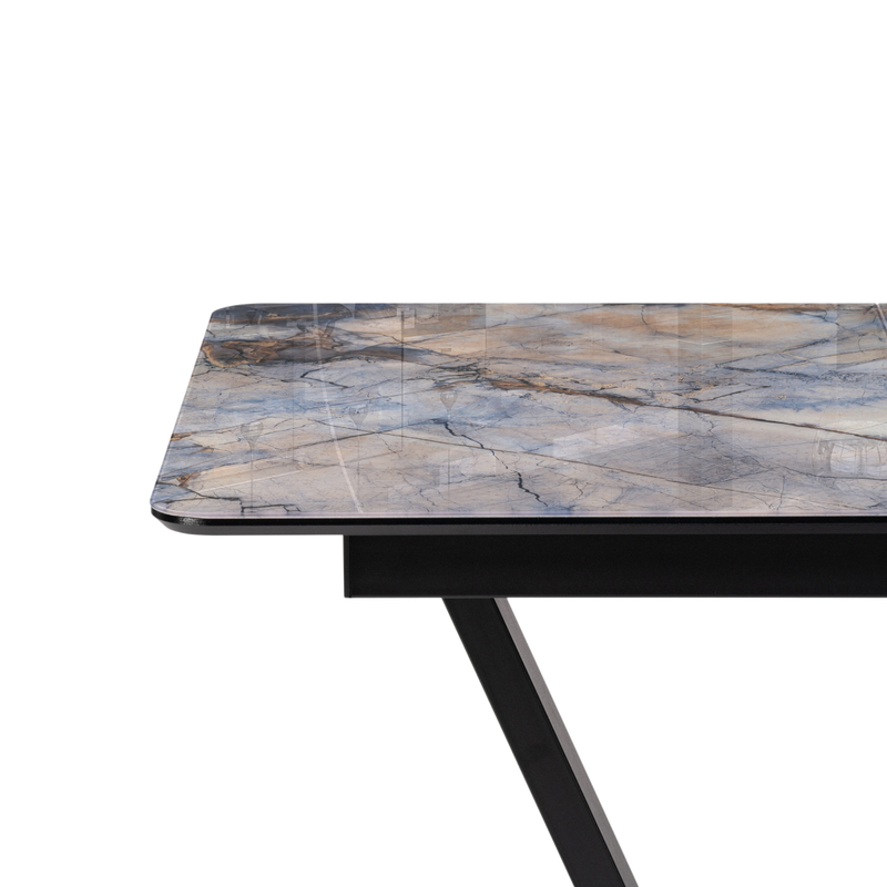 Стол стеклянный, на тумбе Бугун 120х80х77 магеллан / черный