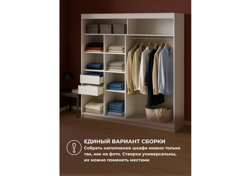 Шкаф, Лайн 2 белый текстурный