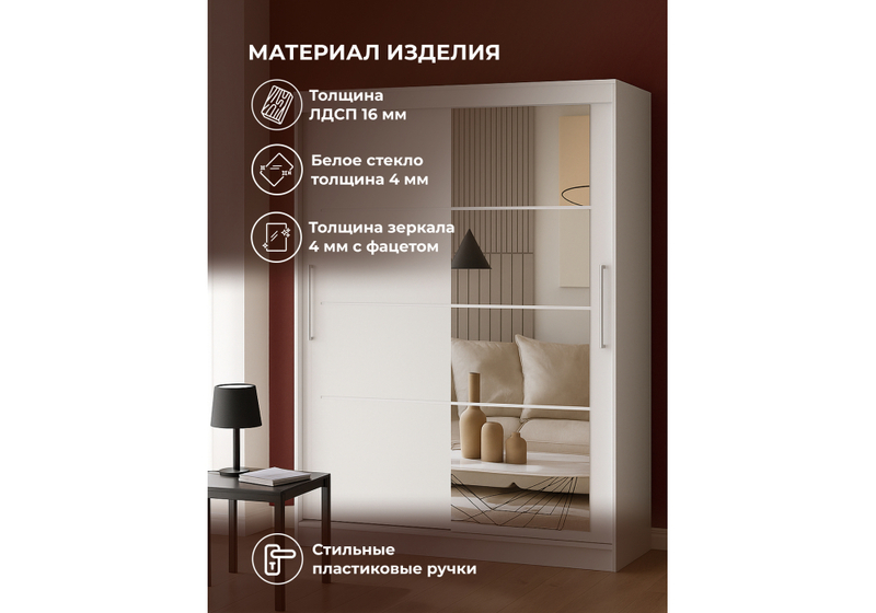 Шкаф, Лайн 1.6 белый текстурный