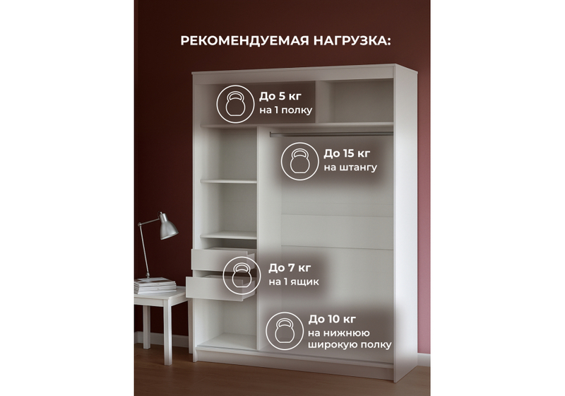 Шкаф, Лайн 1.6 белый текстурный