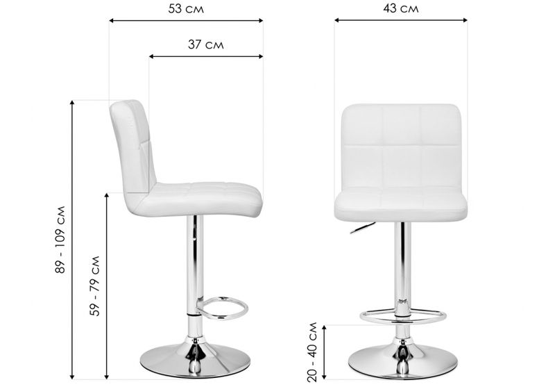 Барный стул, Paskal white / chrome