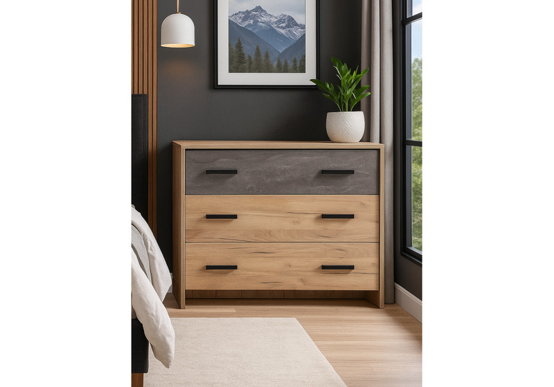 Комод, Taika дуб золотой / камень темный