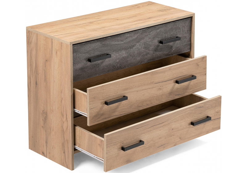 Комод, Taika дуб золотой / камень темный