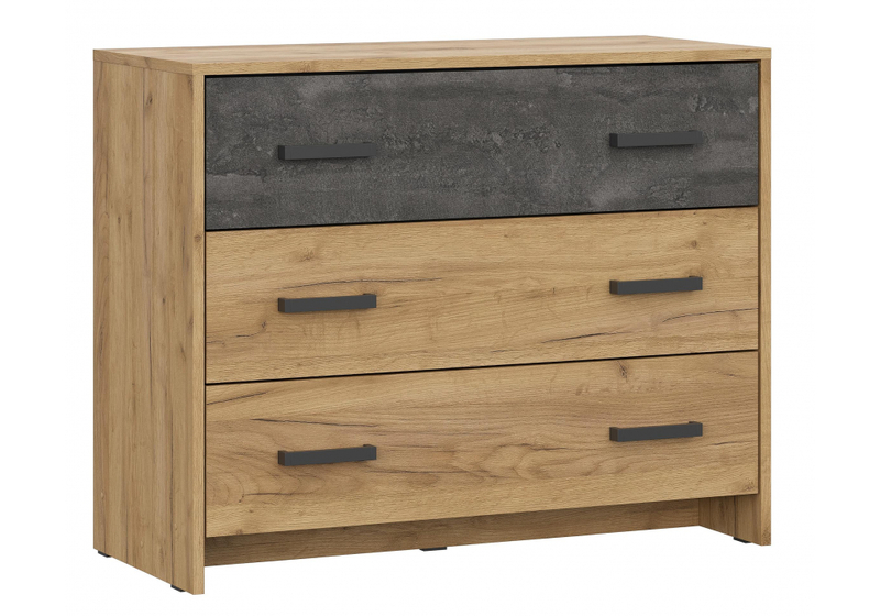 Комод, Taika дуб золотой / камень темный