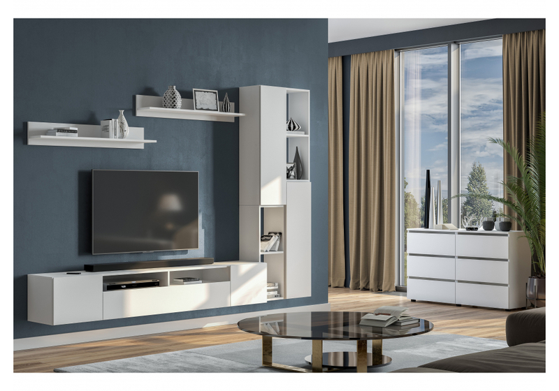 Комод, Валенсия белый текстурный