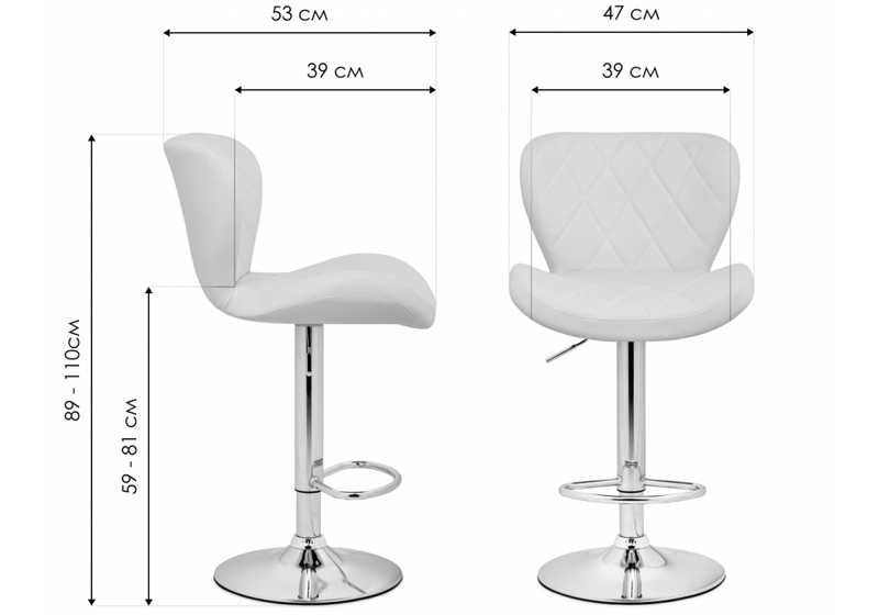 Барный стул, Porch white / chrome