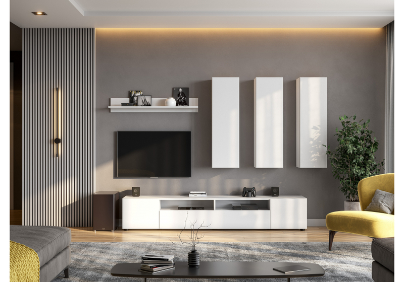 ТВ-тумба, Валенсия белый текстурный