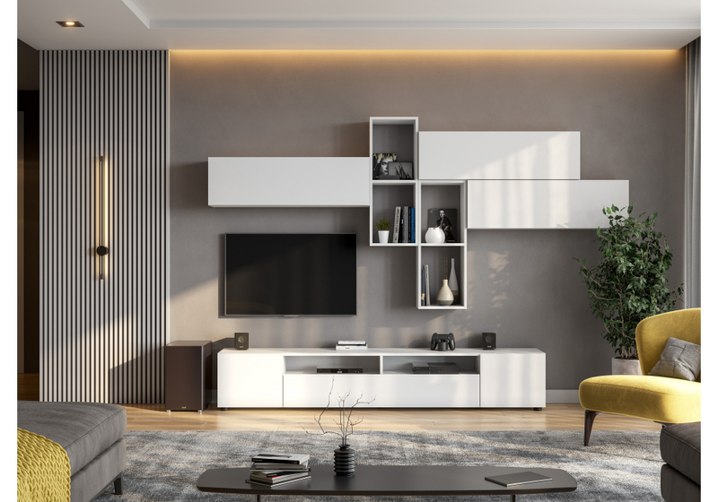 ТВ-тумба, Валенсия белый текстурный