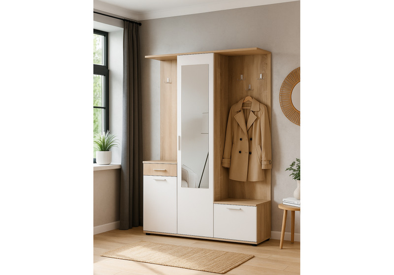 Прихожая, Пети дуб сонома / белый