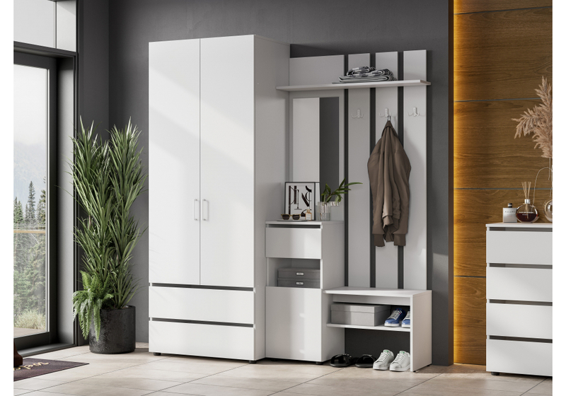 Прихожая, Валенсия белый текстурный