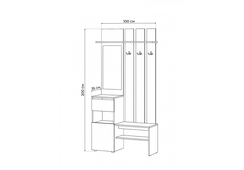Прихожая, Валенсия белый текстурный