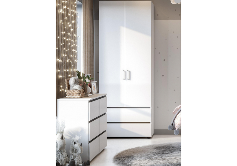 Шкаф, двухстворчатый Валенсия белый текстурный