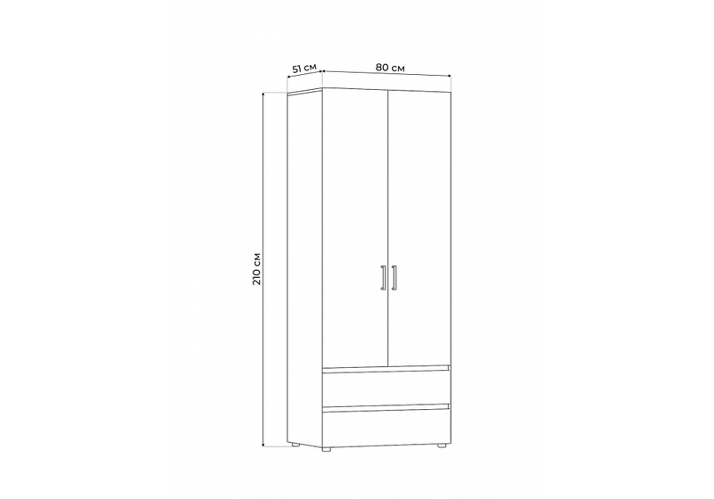 Шкаф, двухстворчатый Валенсия белый текстурный