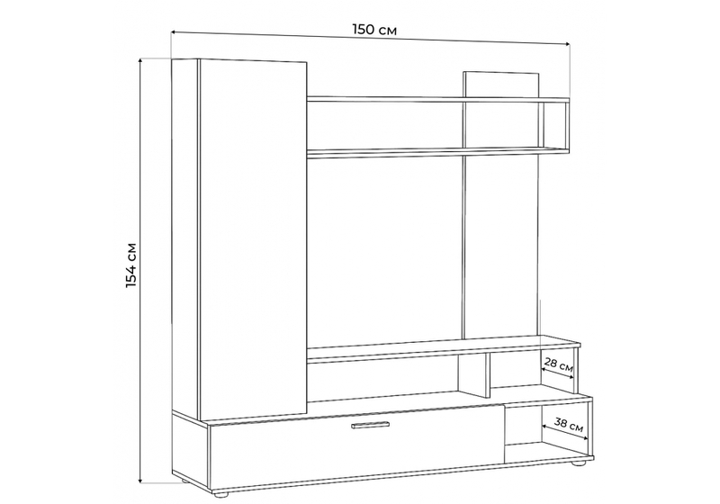 Готовая гостиная, Nigel белый / цемент светлый