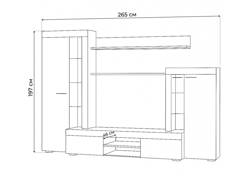 Готовая гостиная, Swede цемент светлый / белый