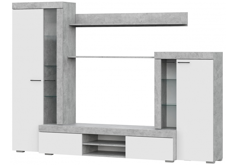 Готовая гостиная, Swede цемент светлый / белый