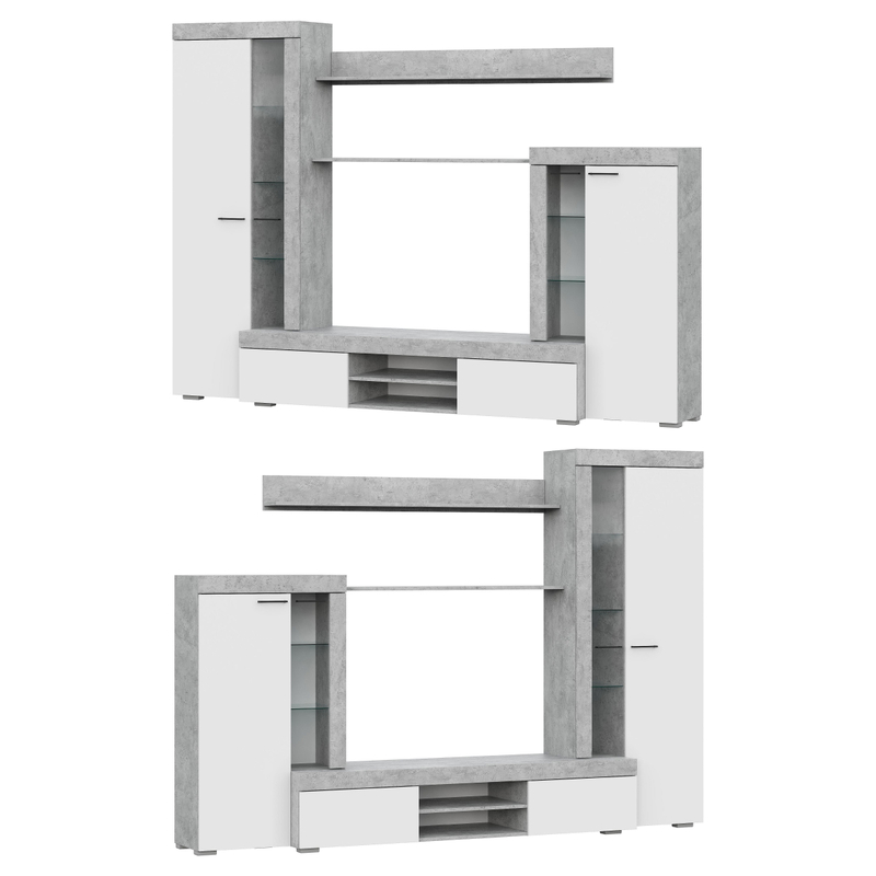 Готовая гостиная, Swede цемент светлый / белый